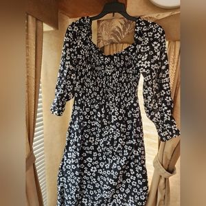 Who What Wear Floral Smocked Dress